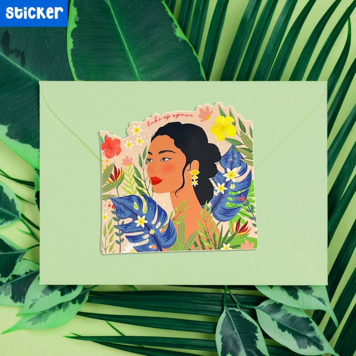 Neha Lee Designs - Wholesale Sticker - Take up space handmade glossy AAPI sticker2