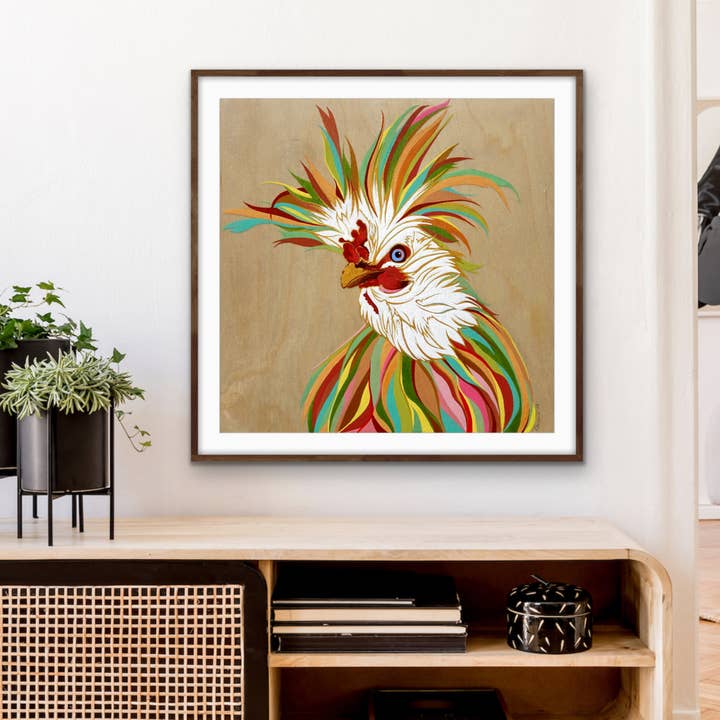 RobinArt - Wholesale Art Print - "King Jim" the Polish Chicken Art on Paper • Unframed6