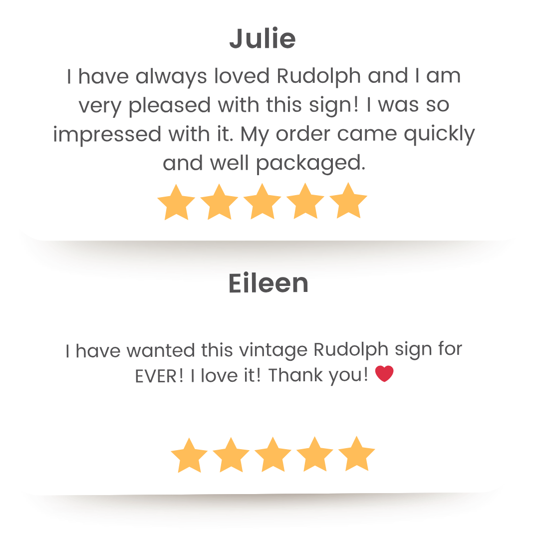 Olive Branch Farmhouse - Wholesale Canvas Art - Vintage Rudolph Reindeer Nostalgic Christmas Canvas Wall Art3