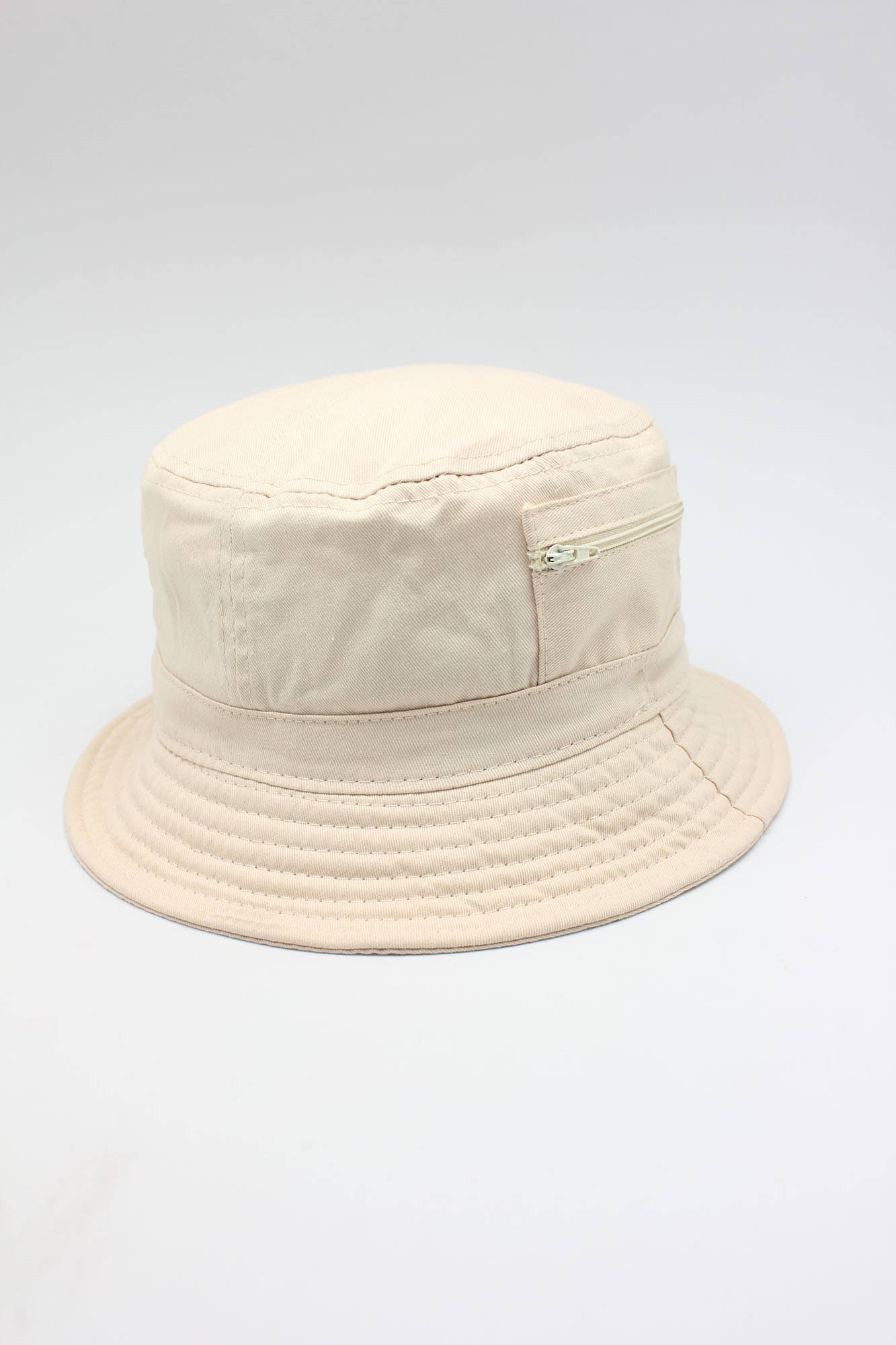 Plain Cotton Classic Bucket Hat with Zip