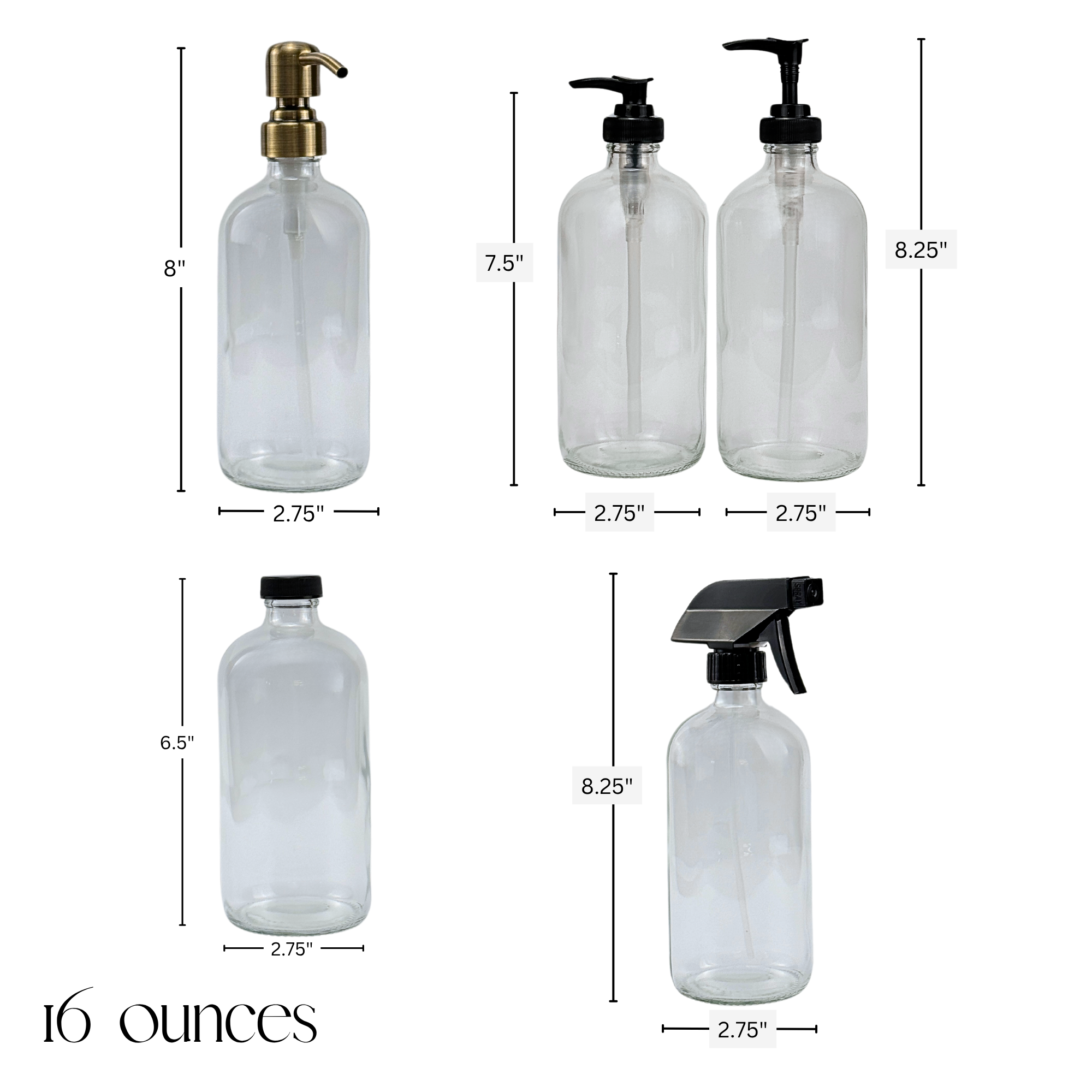 Blush Apothecary - Vendita all'ingrosso Dispenser per sapone - Bottiglia Dispenser in Vetro Trasparente5