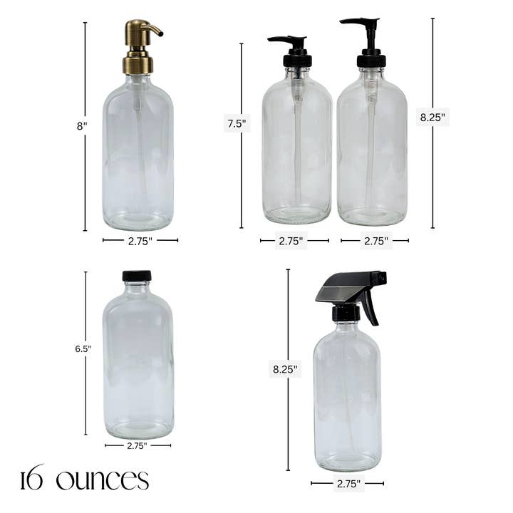 Blush Apothecary - Vendita all'ingrosso Dispenser per sapone - Bottiglia Dispenser in Vetro Trasparente5