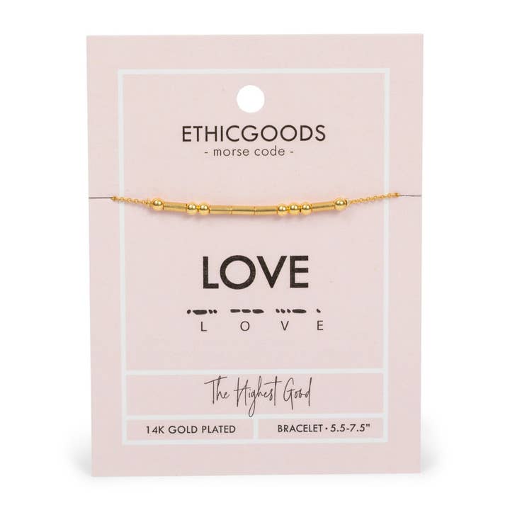 CLASSIC GOLD Morse Code Beaded Bracelet | LOVE for wholesale by ETHICGOODS
