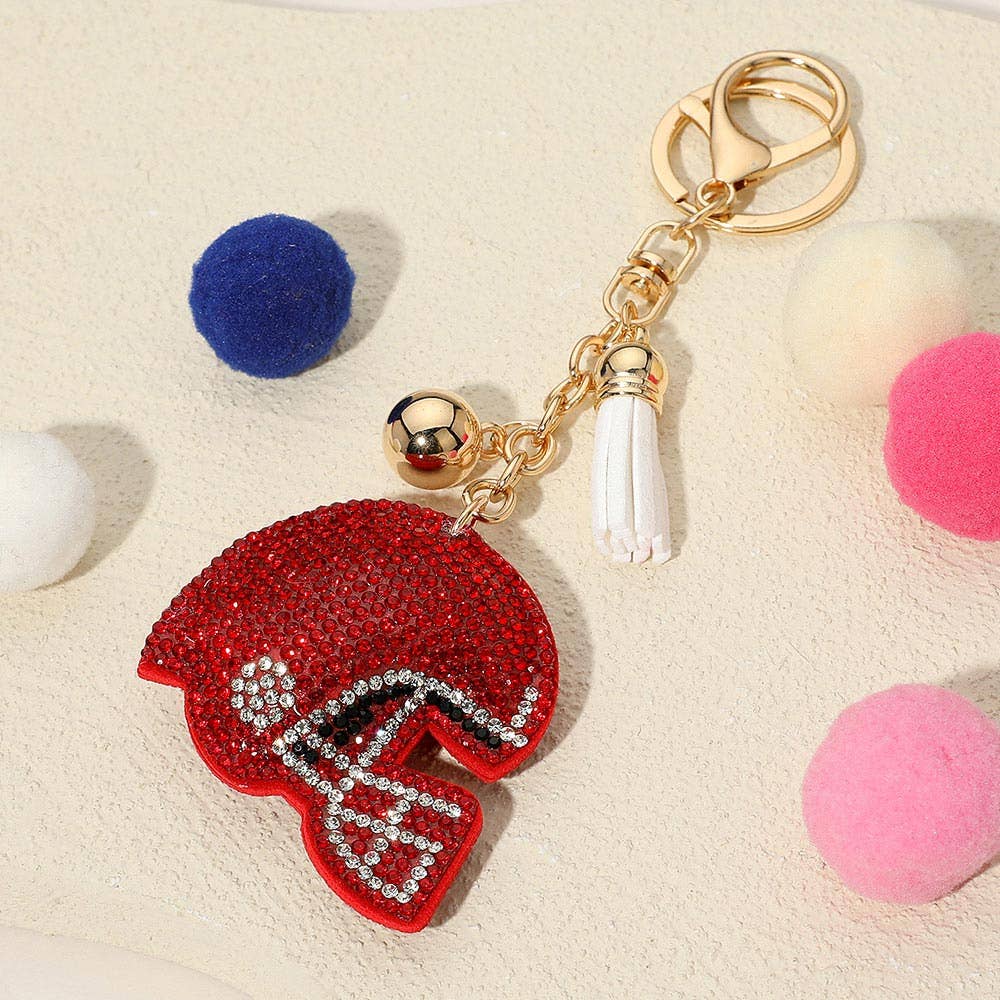 Sensibling Corp. - Wholesale Keychain - Women's - Bling Studded Football Helmet Keychain / Bag Charm8