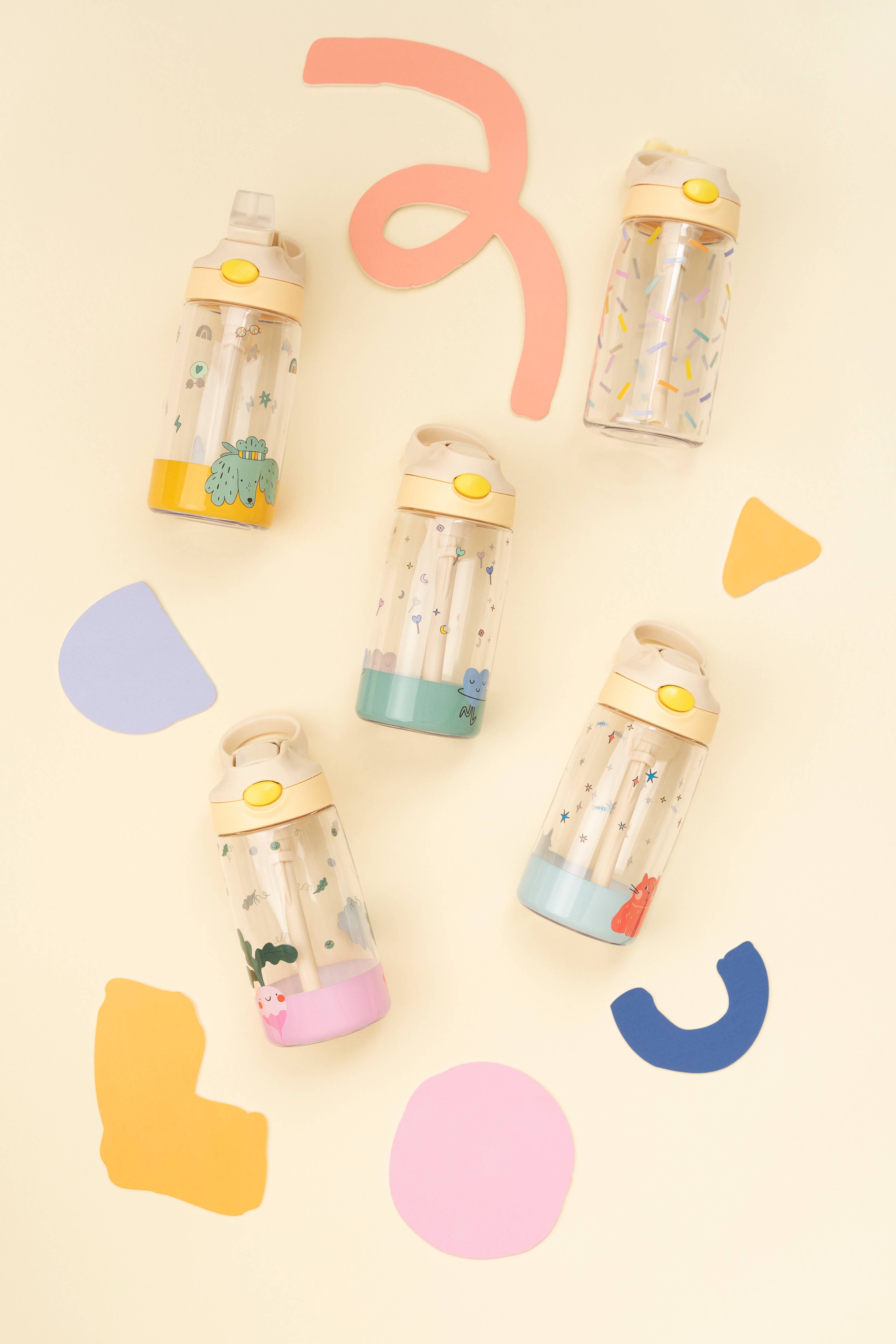 the cotton cloud - Vente Bouteilles d'eau - Gourde pour enfants Tritan 480 ml avec chatons « Meowtiful Cats »2