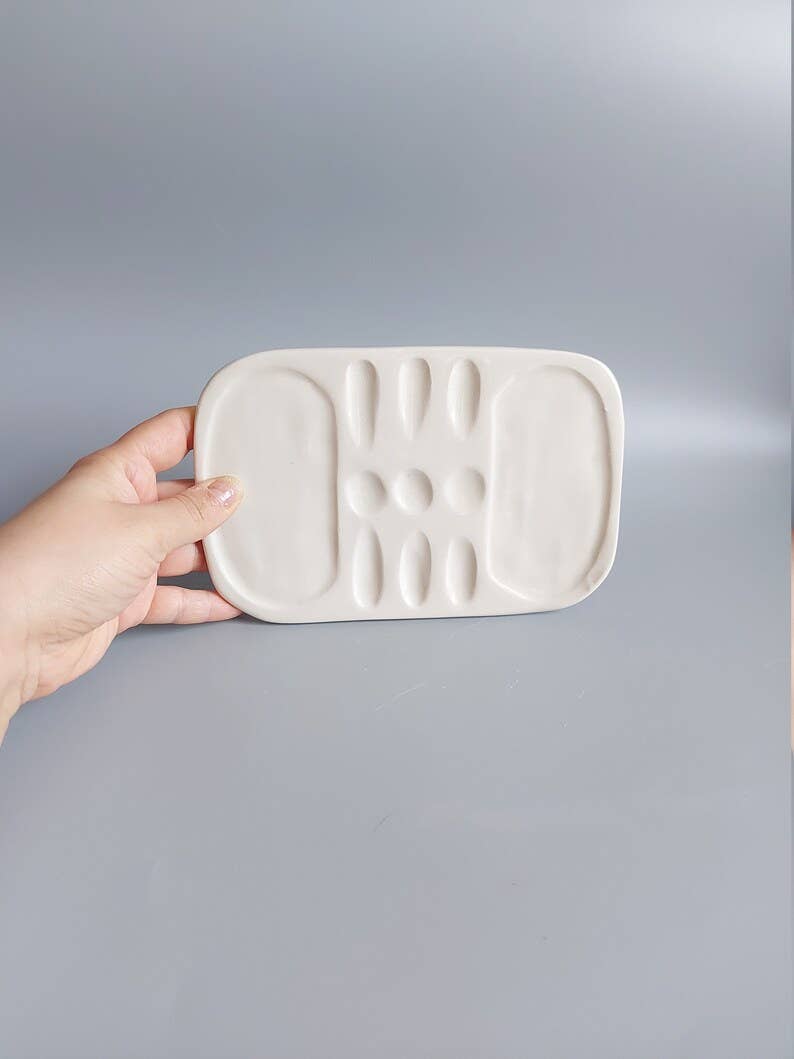 Muddy Ceramic Limited – Großhandel Palette/Mischschale – Keramik-Palette für Aquarell- und Acrylfarben, handgefertigte Künstlerpalette3