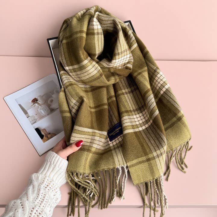 DOUBLJU - Wholesale Scarf - Women's - GENTLE RETRO TASSEL SAND WARM SCARF_CWASC0305816