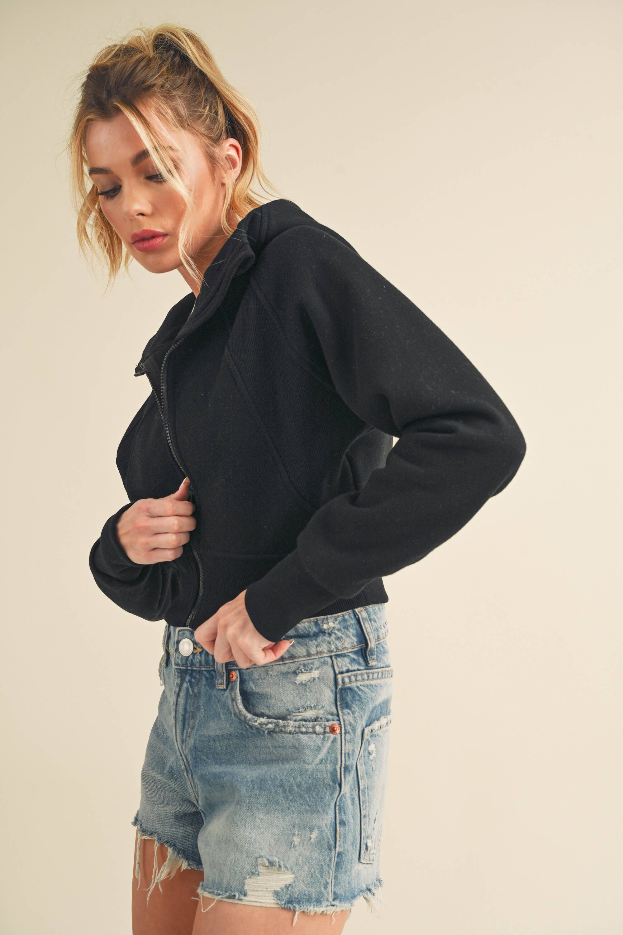 AEMI + CO - Wholesale Jacket - Women's - 5107DK Deva Cropped Hooded Jacket 67