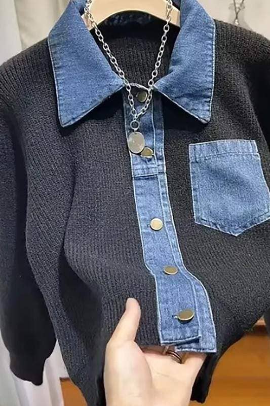 Queen Fashion - Wholesale Knit Sweater - Women's - casual denim shirt jacket3