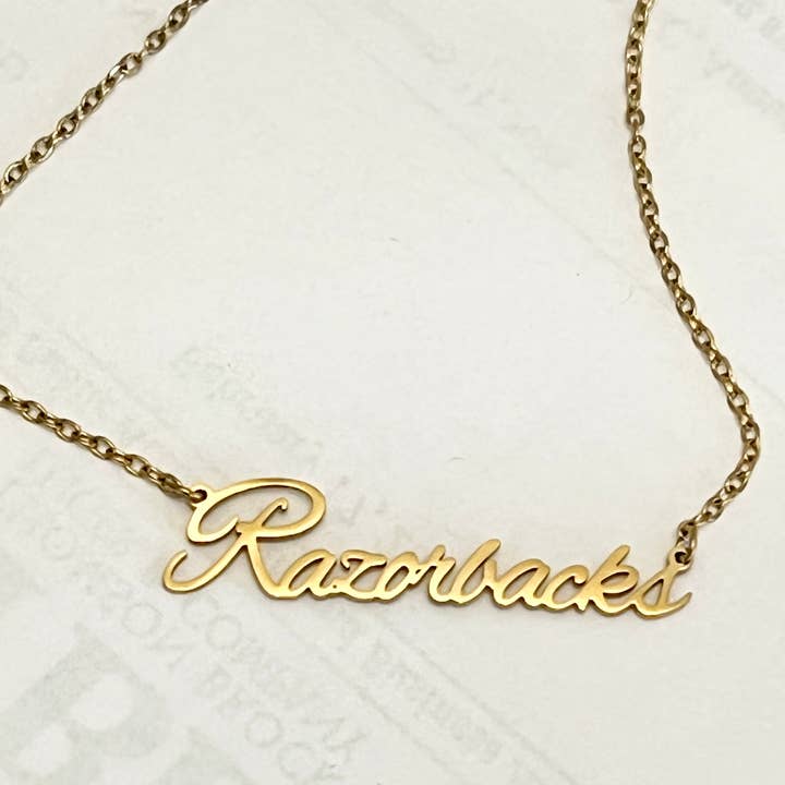 Steele Sloan Designs - Wholesale Pendant/Charm Necklace - Arkansas Razorbacks Necklace Razorback GameDay Perfect Gift