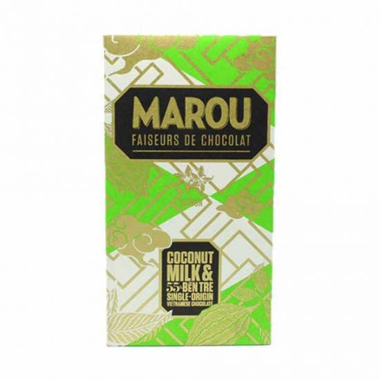 Marou Coconut Milk & Ben Tre 55%, 80g for wholesale by Marou Chocolate