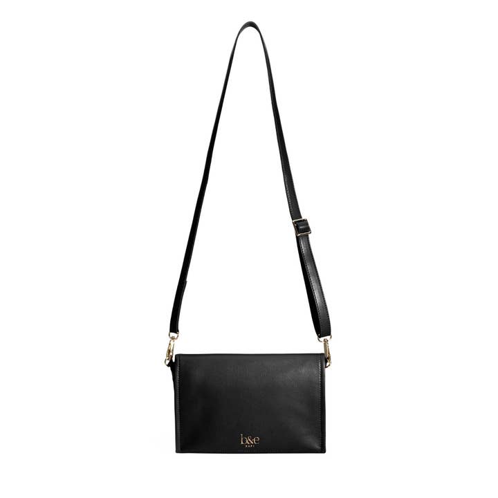 Cross Body Diaper Bag - Black & Gold for wholesale by Ben & Ellie Baby