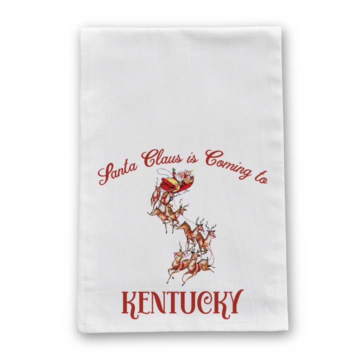 O Pai Natal está a chegar à Toalha de Chá Kentucky por atacado de Barrel Down South