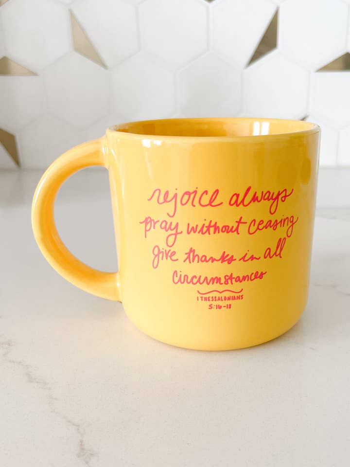Rejoice Always Mug for wholesale by Doe A Deer