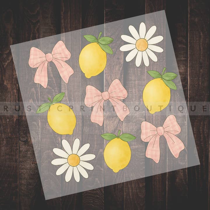 Sommer DTF Hitzetransfer Retro Zitrone Coquette DTF für den Großhandel von RusticPrintStudio