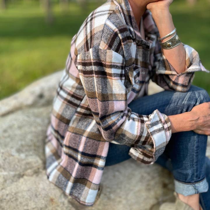 Rosa Camicia in flanella scozzese - Rosa in vendita all'ingrosso su Faire