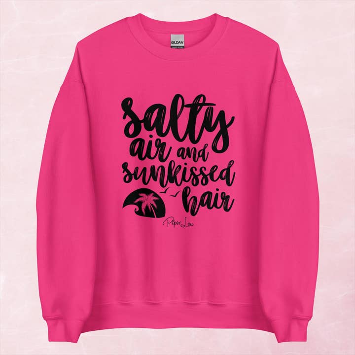 Salty Air Sunkissed Hair Graphic Crewneck Sweatshirt for wholesale by Piper Lou Collection