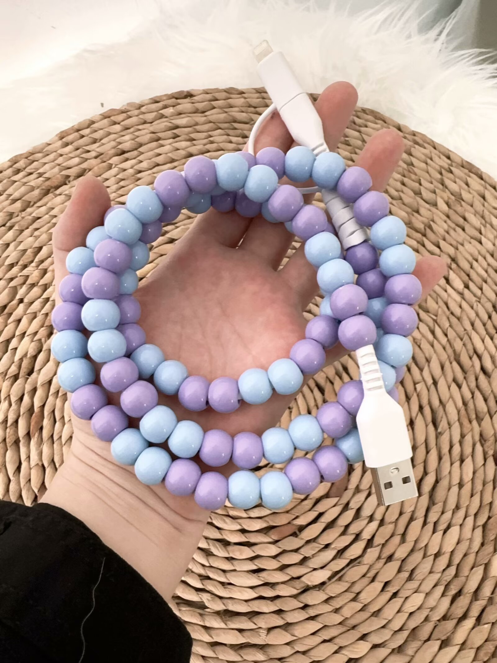 APHISON - Wholesale Charging Cable - Beaded Data Cable 2 in 1 type-c to ip159