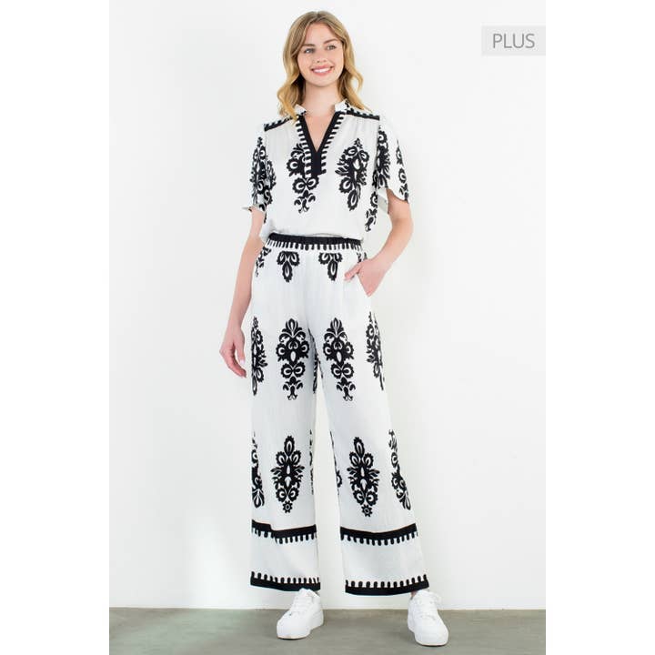 /Size XL/ Wide Leg Print Pants for wholesale by THML