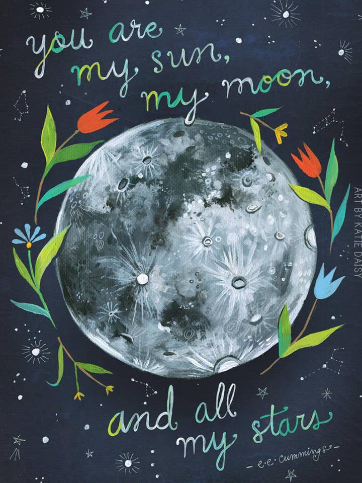 Imprimé lune et étoiles pour la vente par Katie Daisy