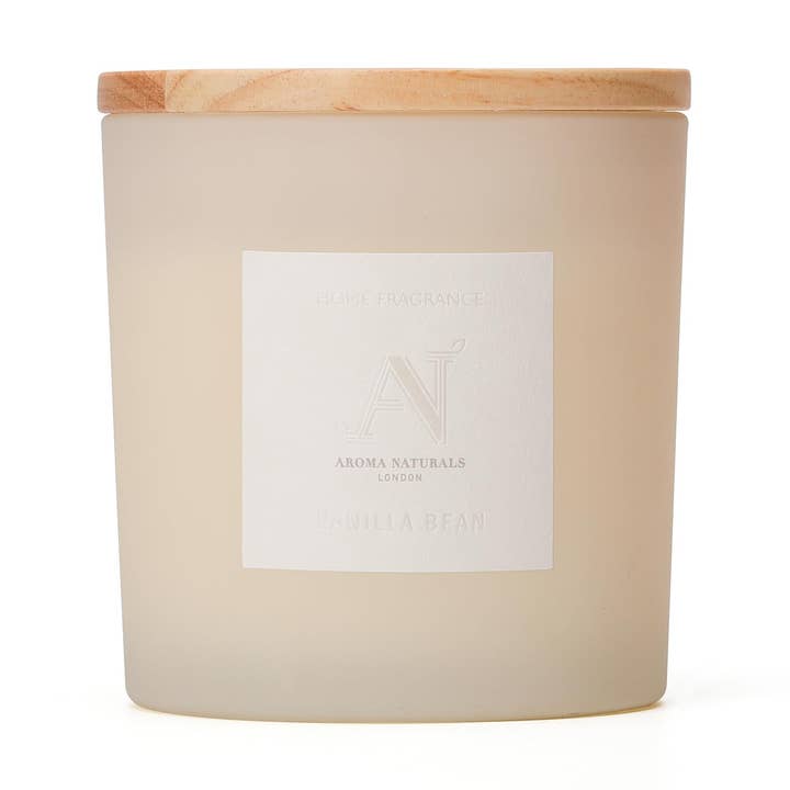 Frosted Decadence Vanilla Bean Candle, 678g Jar with Lid for wholesale by Aroma Naturals