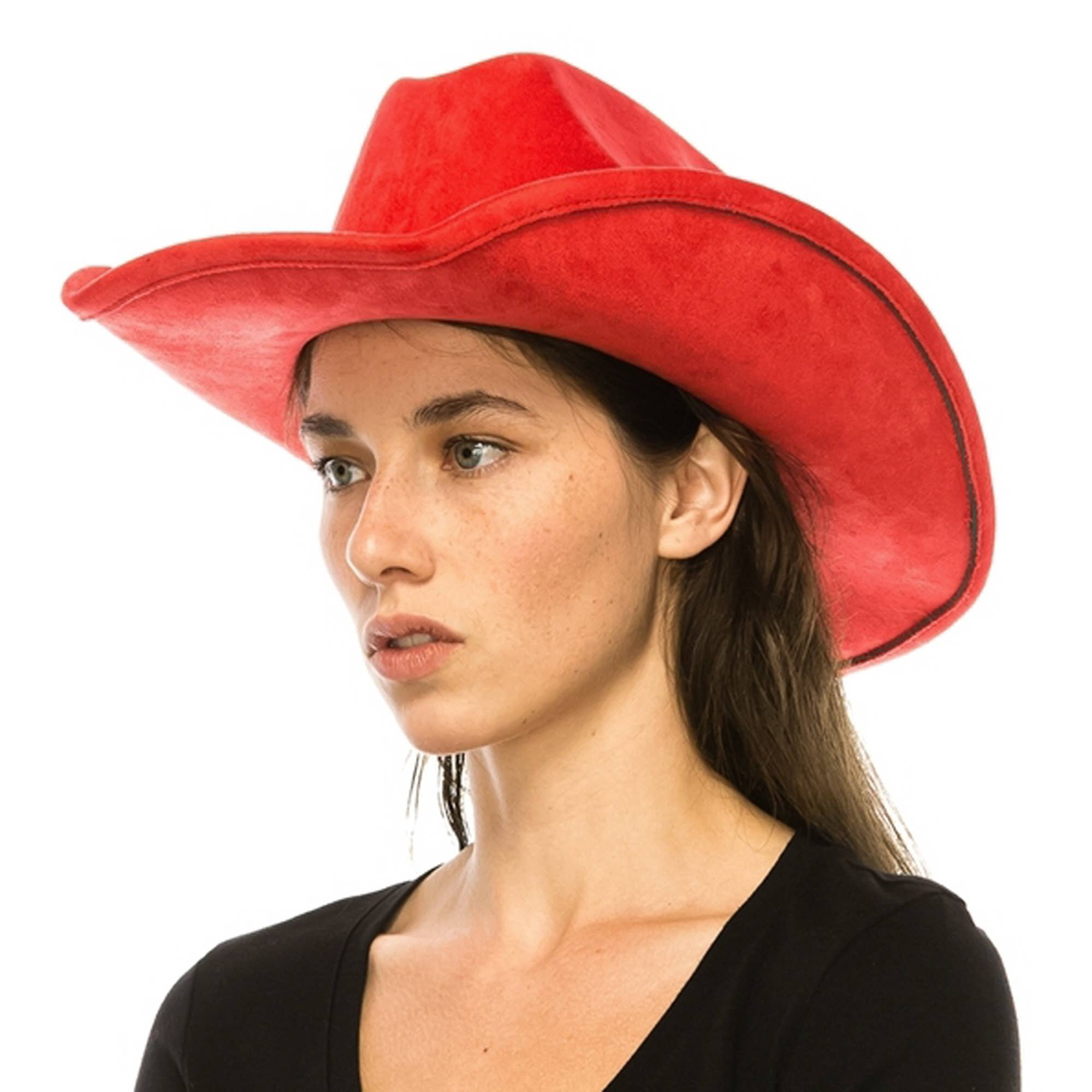 Queens INC - Wholesale Cowboy Hat - Women's - 🤠 Vegan Suede Cattleman Cowboy Hat13