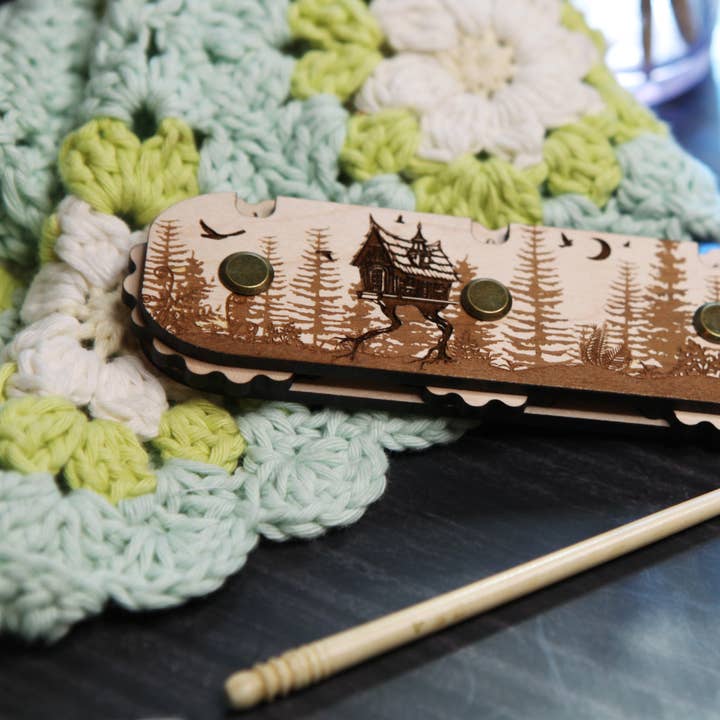 Baba Yaga Forest House Row Counter for knitting and crochet for wholesale by Sunrise Grove