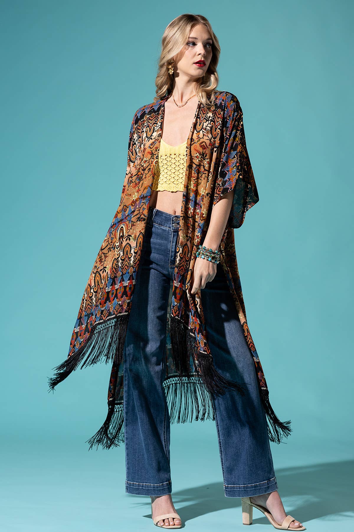 Annecy Fringe Kimono for wholesale on Faire3
