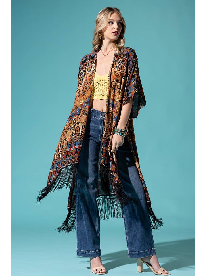 Annecy Fringe Kimono for wholesale on Faire3