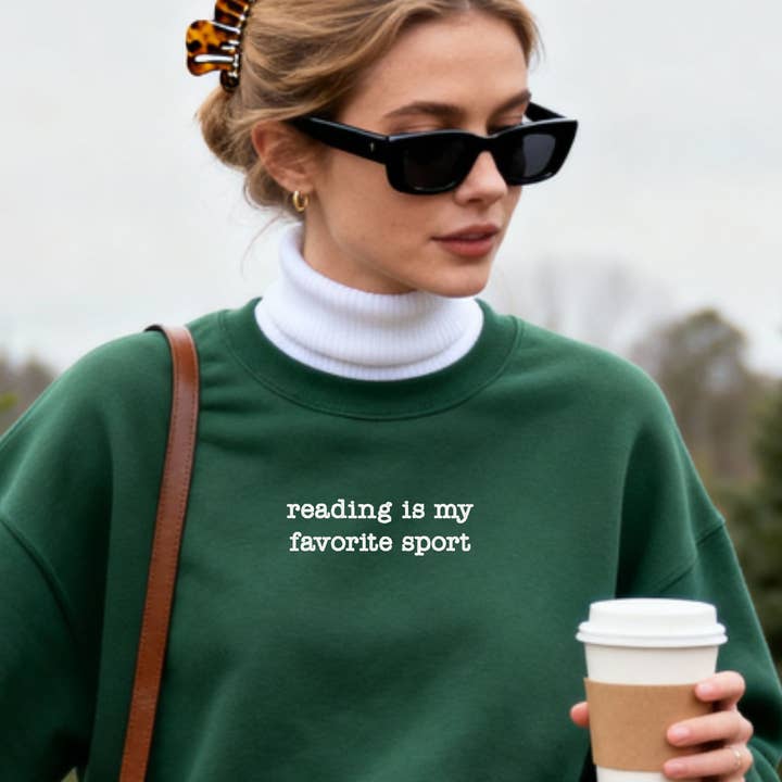 EMBROIDERED Sweatshirt Book Lover Bookish Gift for Bookstore for wholesale by P E T I T R U E