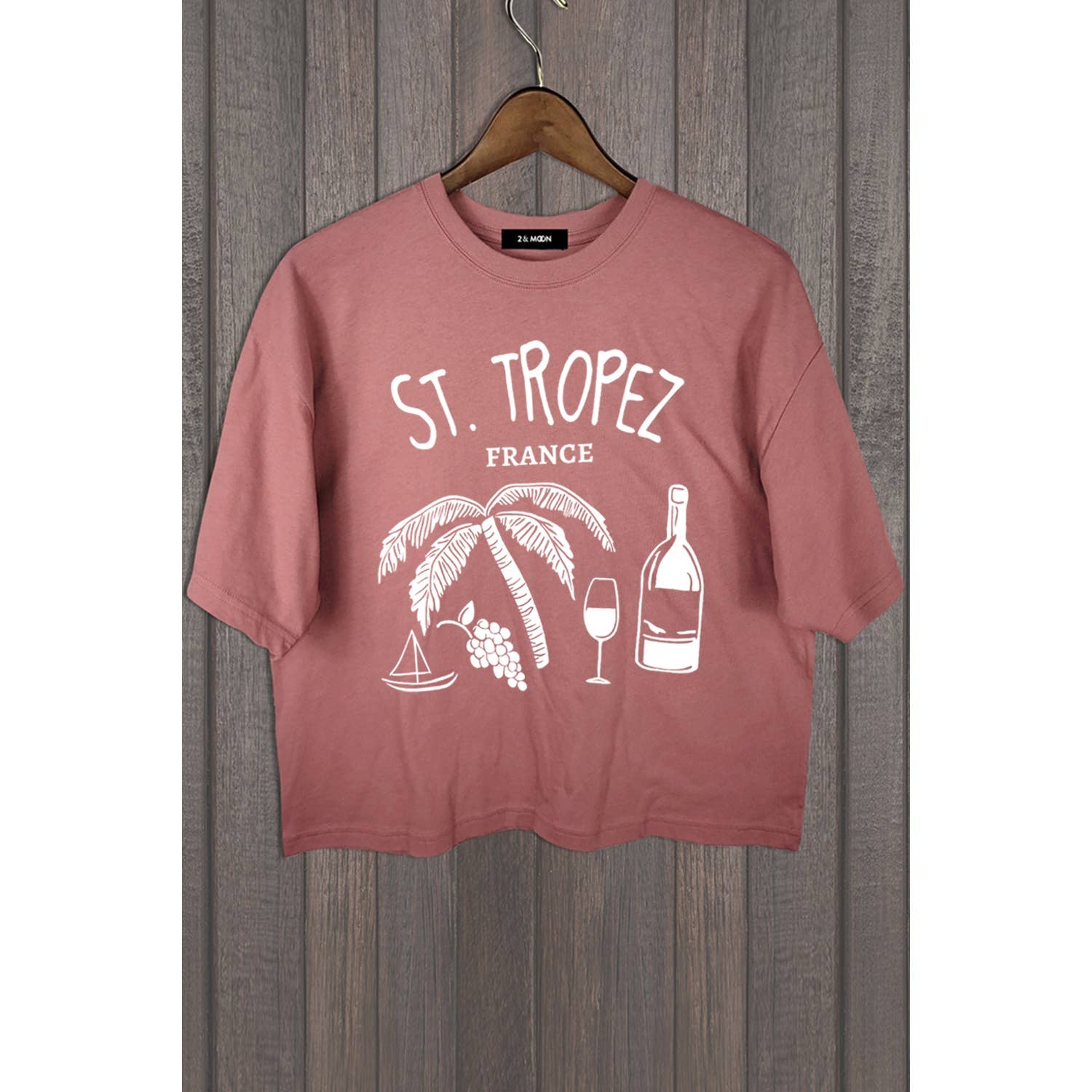 MINEB - Wholesale Screen Printed T-Shirt - Women's - ST TROPEZ FRANCE TOP1