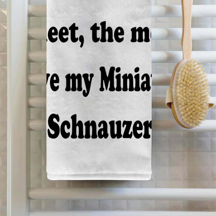 3dRose - Wholesale Bath Towel - 3dRose, The more people I meet the more I love my Miniature Schnauzer, Towel1