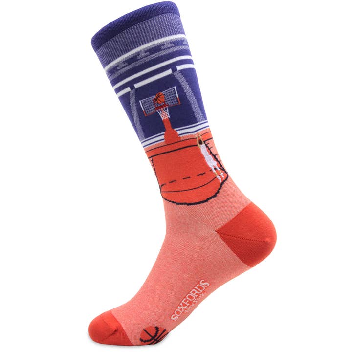 "Jump Shot" - Basketball-Themen Herrensocken in Feinqualität (Größe XL) für den Großhandel von Soxfords