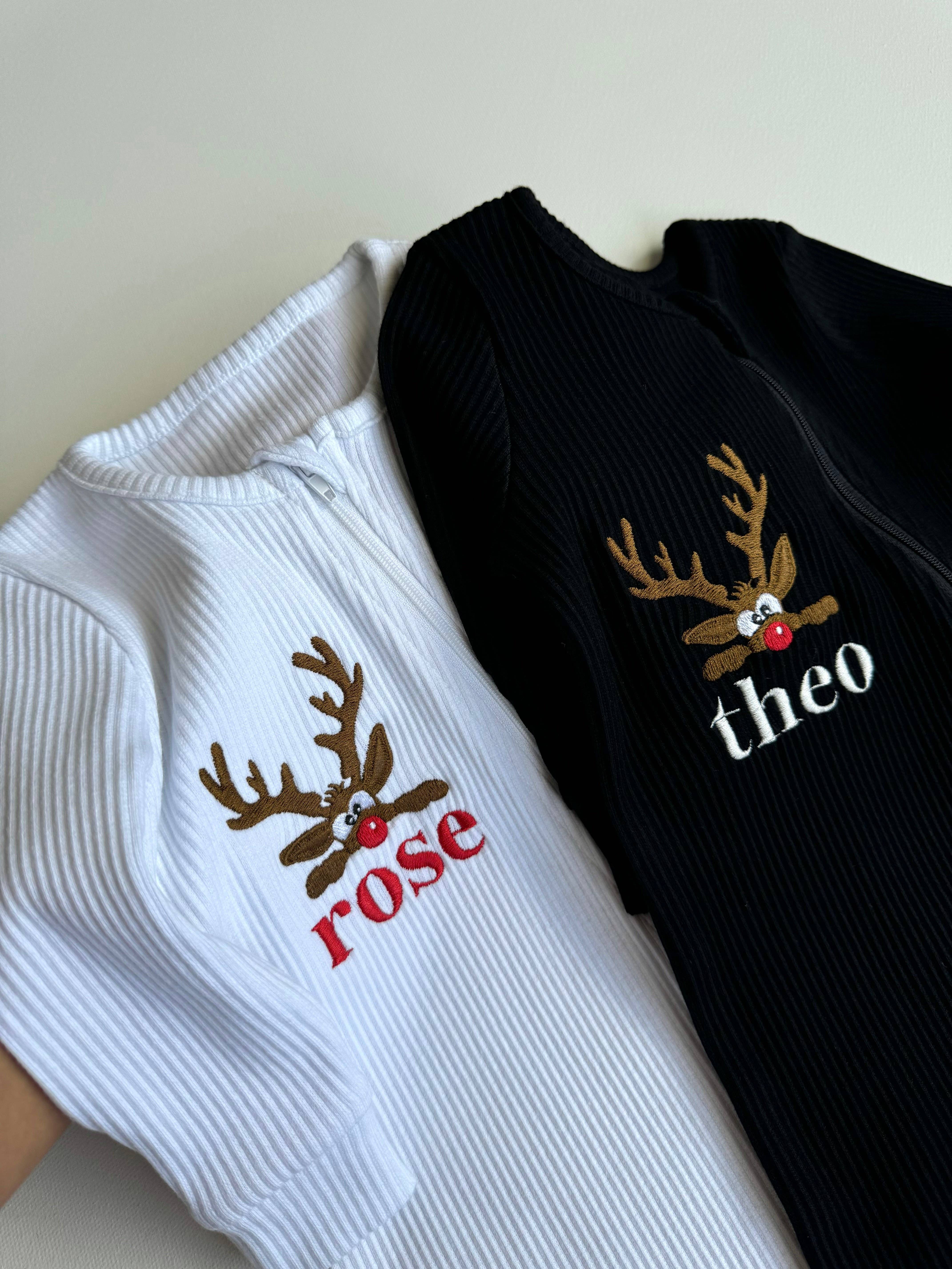 DreamBuy - Vendita all'ingrosso Pigiamino - Neonati - Tutina natalizia con zip a forma di renna8