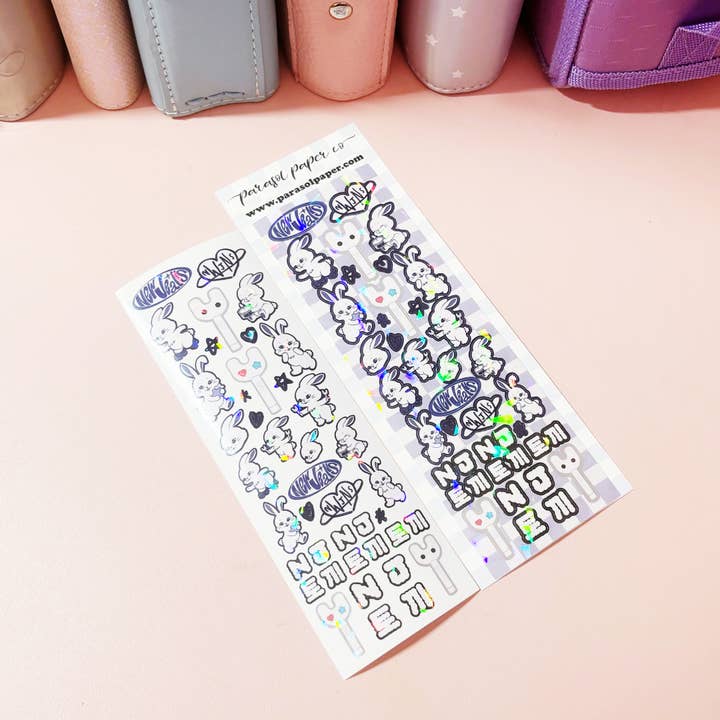 Parasol Paper - Vente Autocollant - Autocollants holographiques NEWJEANS Kpop style coréen pour décoration polaroid3