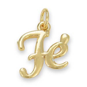 Pendentif à breloques en forme de lettre FE remplie d'or, CP1675 pour la vente par Beads Creation