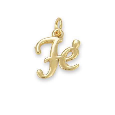 Gold Filled FE Letter Charm Pendant, CP1675 for wholesale by Beads Creation