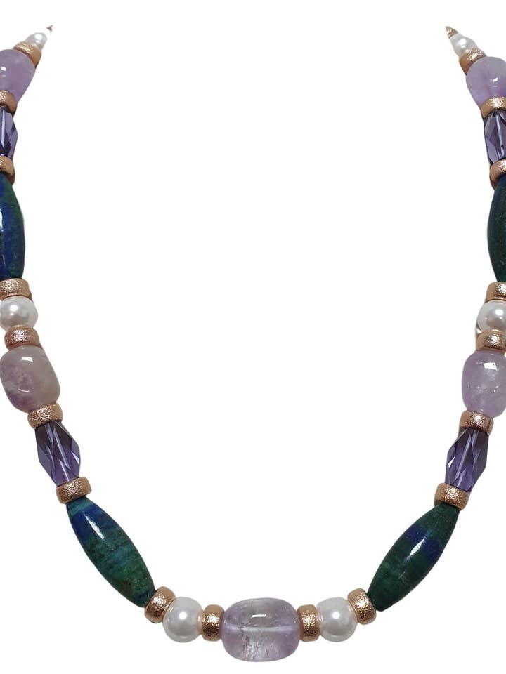 Collana multicolore agate verdi e ametista for wholesale by L'OFFICIEL SRL