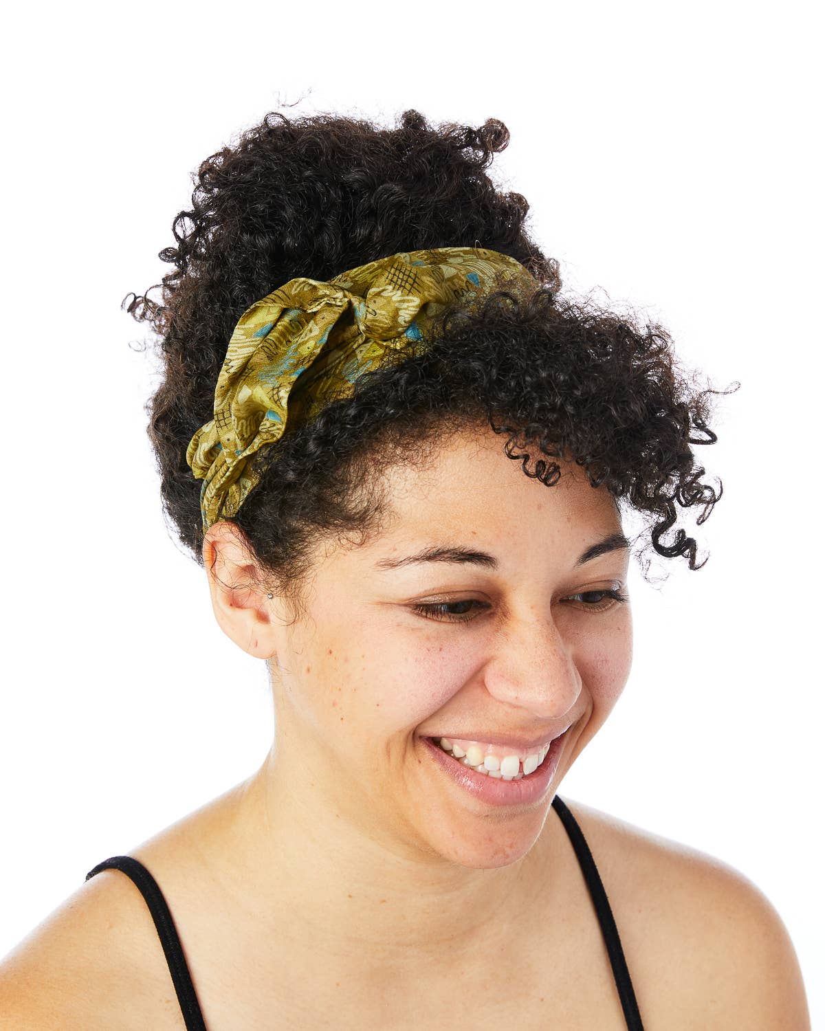 Sewing New Futures, Inc - Wholesale Fashion Headband - Women's - Green Sari Braided-Tie Headband1
