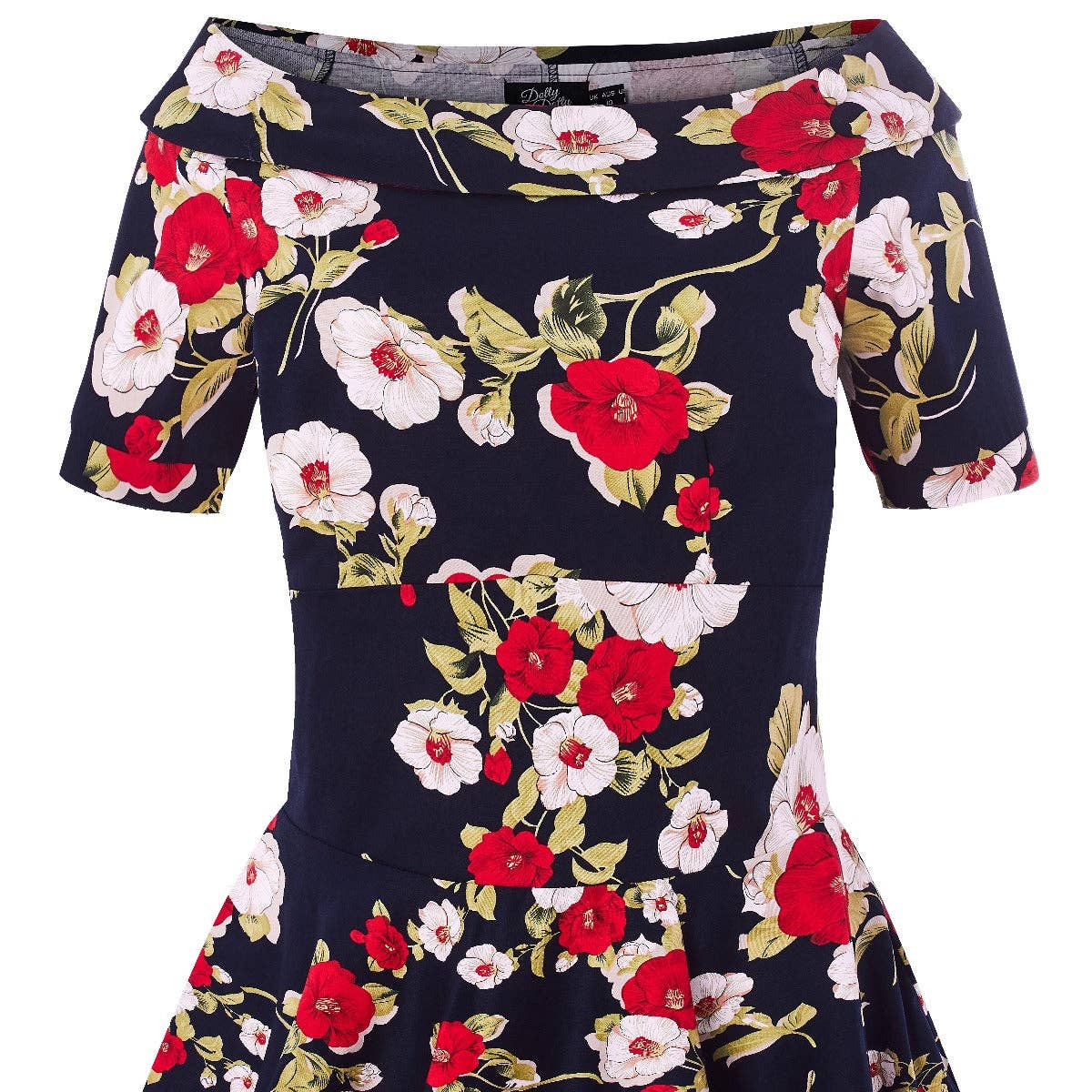 Dolly & Dotty - Wholesale Dress - Women's - Darlene Retro Navy Floral Swing Dress8