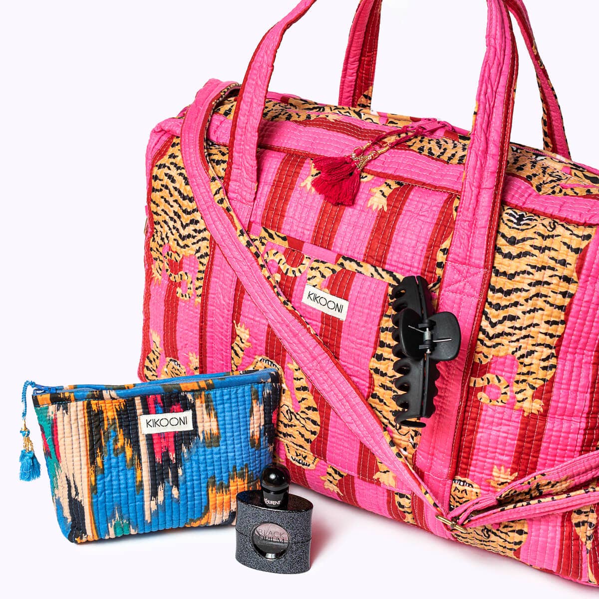 kikooni - Wholesale Weekender Bag - Women's - Large Travel Bag "Poppy Tiger LOVE"7