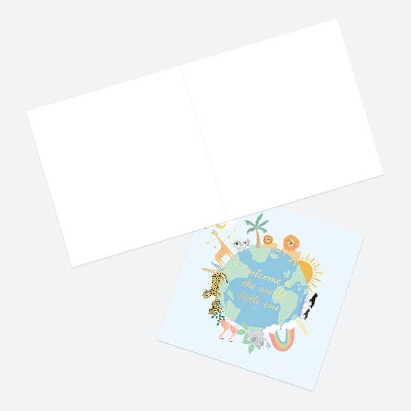 Dotty About Paper – wholesale Baby card – Luxury Foil New Baby Card - Welcome To The World1