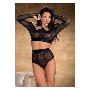 Stretch Lace, Mesh High Waisted Panty for wholesale by Shirley of Hollywood