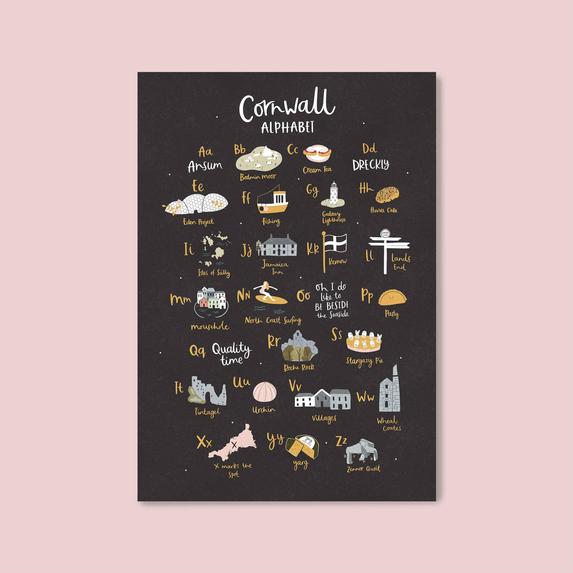 Abbie Imagine - Wholesale Art Print - Cornwall Alphabet Print | Cornish Words Print0