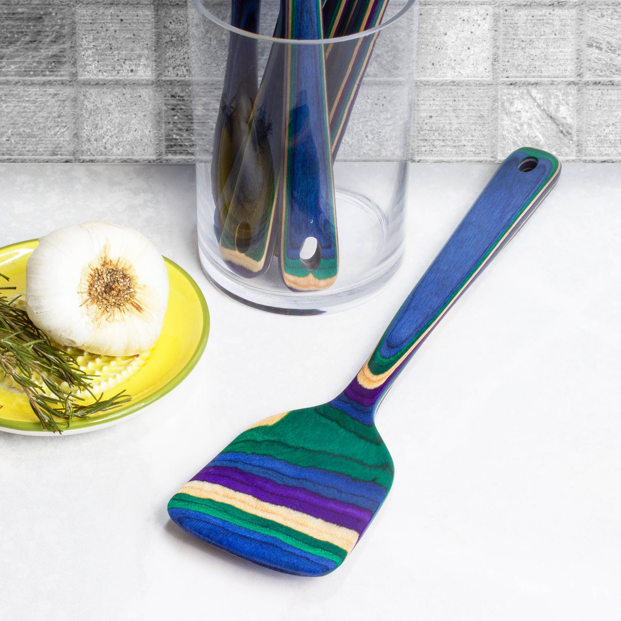 Totally Bamboo - Venta al por mayor Espátula/volteador - Espátula de Madera Colorida Baltique® Mumbai, 12.5"4