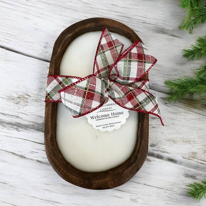 Hand Carved Dough Bowl Candle~16oz~ Welcome Home for wholesale by CCW & Co farmhouse candles