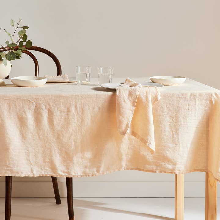 Celina Mancurti, LLC - Wholesale Tablecloth - Anita Linen Tablecloth-Nude