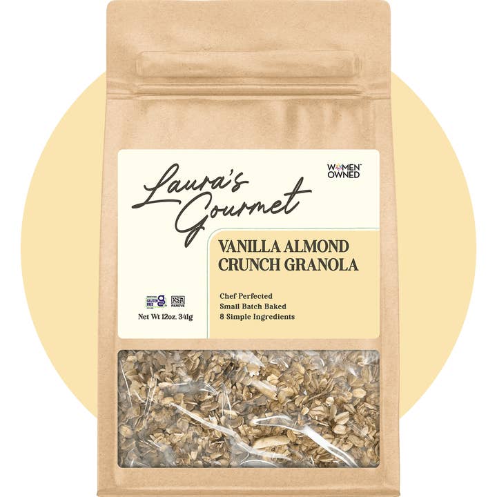 Laura’s Gourmet - Vendita all'ingrosso Muesli - Vanilla Almond Crunch 16 oz, vendita al dettaglio, confezione da 6