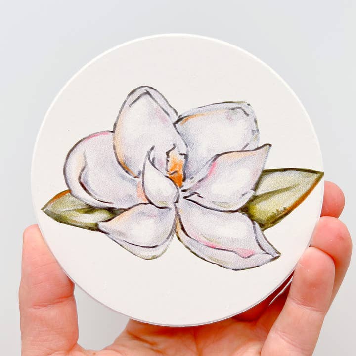 Home Malone - Wholesale Onderzetters - Magnolia Coaster - Absorbeerbare stenen achtbaan uit het Zuiden van Bloemen0