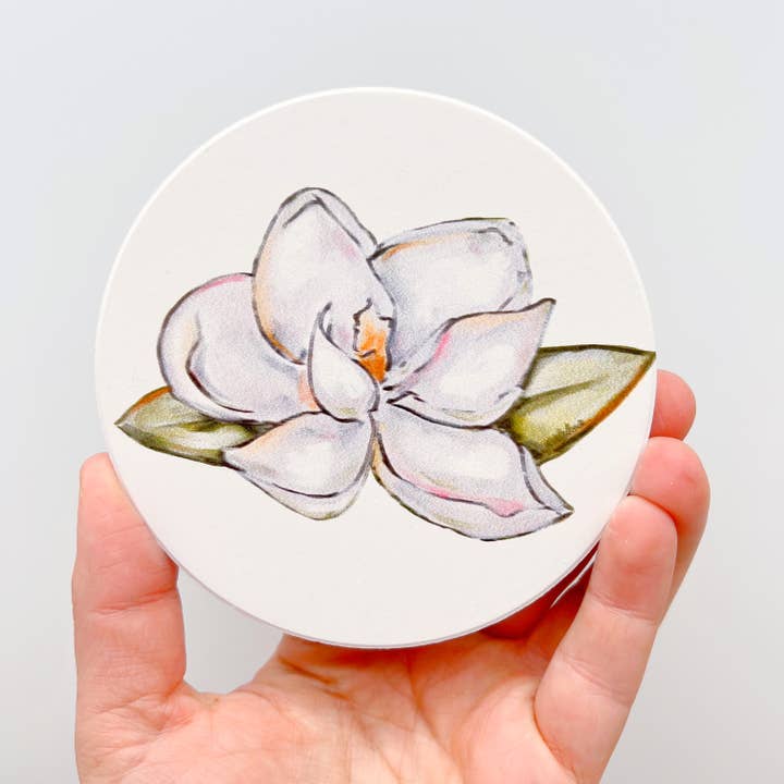 Home Malone - Wholesale Coasters - Magnolia Coaster - Southern Floral Absorbable Stone Coaster
